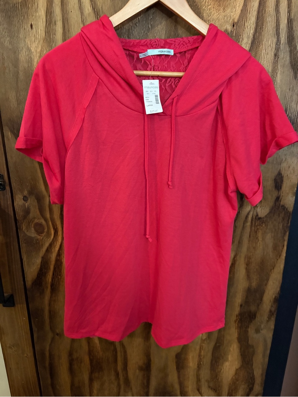 Maurices Pink Short Sleeve Hooded Tee